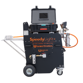 Sewertronics SpeedyLight+ LED vytvrdzovací systém na sanáciu kanalizácie , Ø 50-600 mm, max 100m Sewertronics SpeedyLight+ LED vytvrdzovací systém na sanáciu kanalizácie , Ø 50-600 mm, max 100m